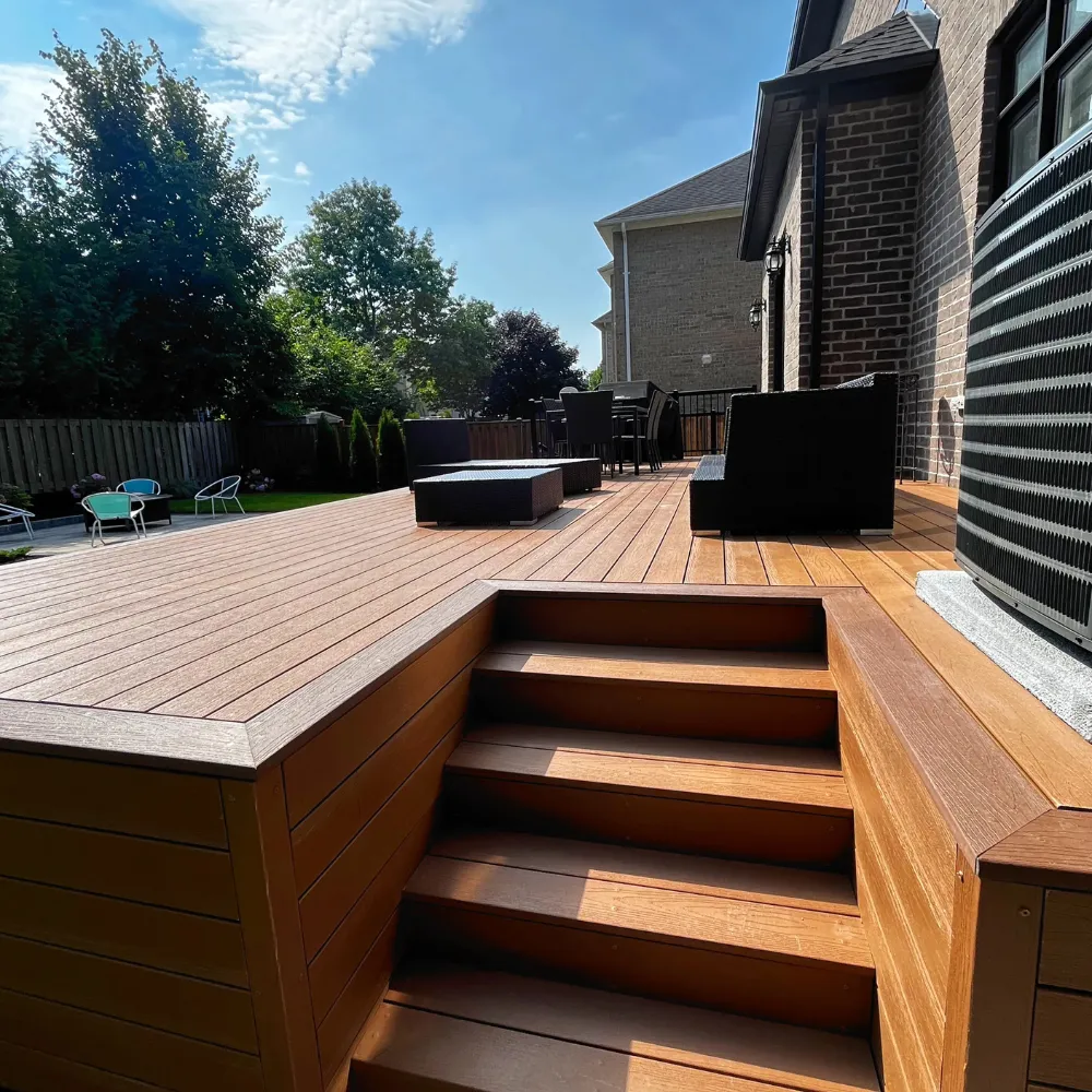 wooden deck with stairs